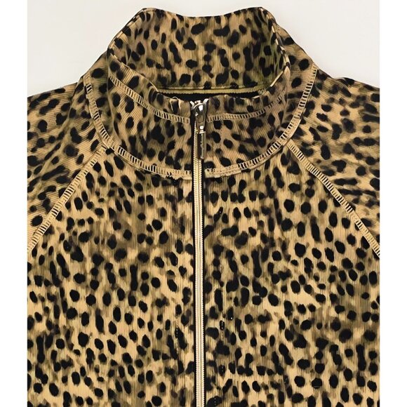 Tommy Bahama Size Medium Women Aruba Lagoon Cheetah Embroidered Neck Logo Jacket - Picture 10 of 13
